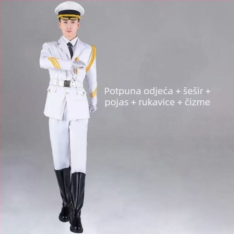 Svečani set odjeće za stražu nacionalne zastave: učenička častna garda uniforma, uniforma nositelja zastave i kostim za bubnjaricu