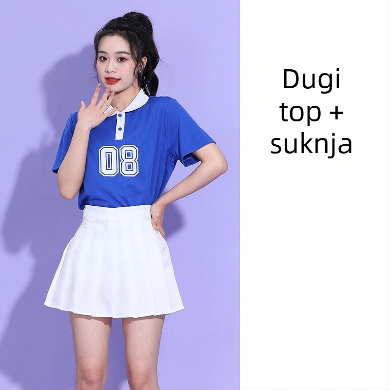 Unisex kostim za cheerleading na pozornicu, od piqué pamuka, postotak sadržaja glavne tkanine 70–80%, jesen 2023.