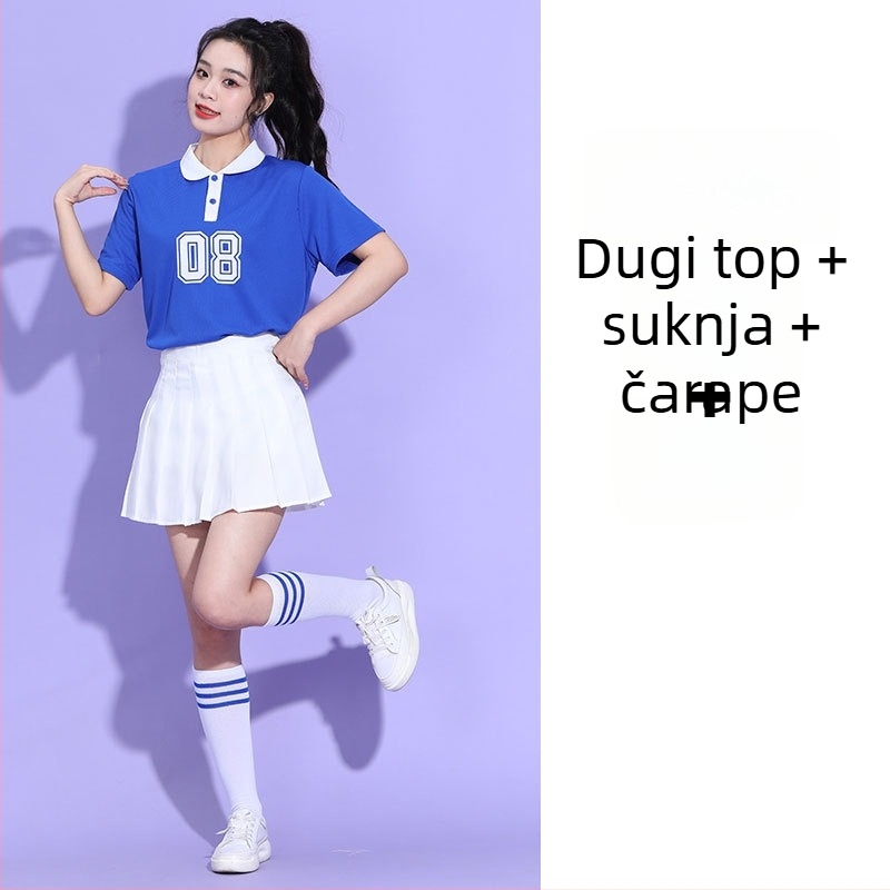 Unisex kostim za cheerleading na pozornicu, od piqué pamuka, postotak sadržaja glavne tkanine 70–80%, jesen 2023.