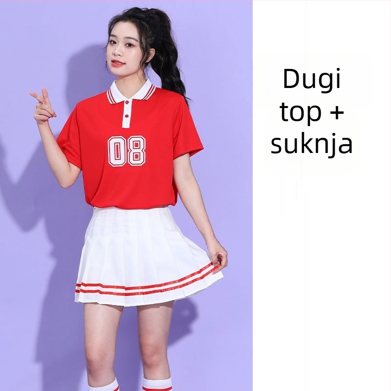 Unisex kostim za cheerleading na pozornicu, od piqué pamuka, postotak sadržaja glavne tkanine 70–80%, jesen 2023.