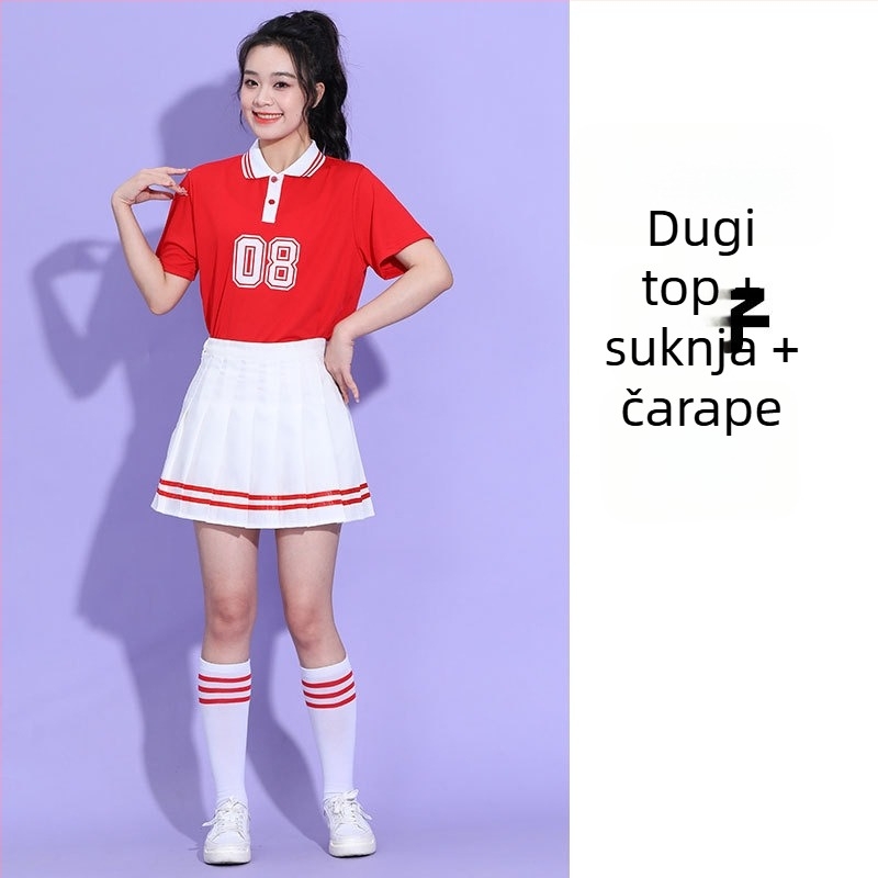 Unisex kostim za cheerleading na pozornicu, od piqué pamuka, postotak sadržaja glavne tkanine 70–80%, jesen 2023.