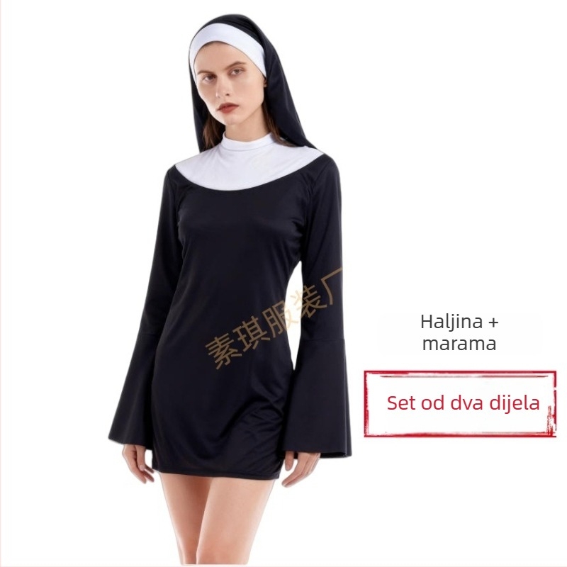 Cosplay haljina za časnu sestru, srednje duljine, za igre, crtane filmove i scenske nastupe