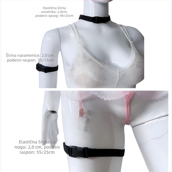 Elastični set nakita za ples: narukvica, remen za ruku, ogrlica i prsten za nogu, geometrijski dizajn, unisex, proljeće 2024