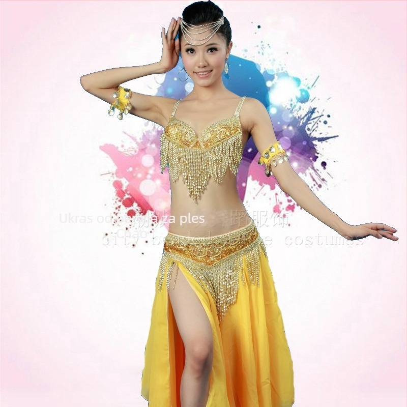 Ženski set Belly Dance – dvodjelni kostim s perlicama, glavni materijal najlon, sekundarni pamuk, ljeto 2022