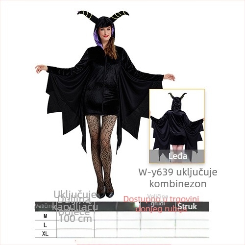 Ženski cosplay kostim s tamnom temom za scensku izvedbu na Halloween