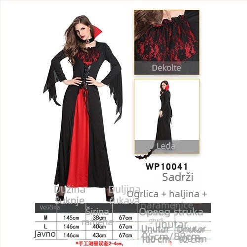 Ženski cosplay kostim s tamnom temom za scensku izvedbu na Halloween