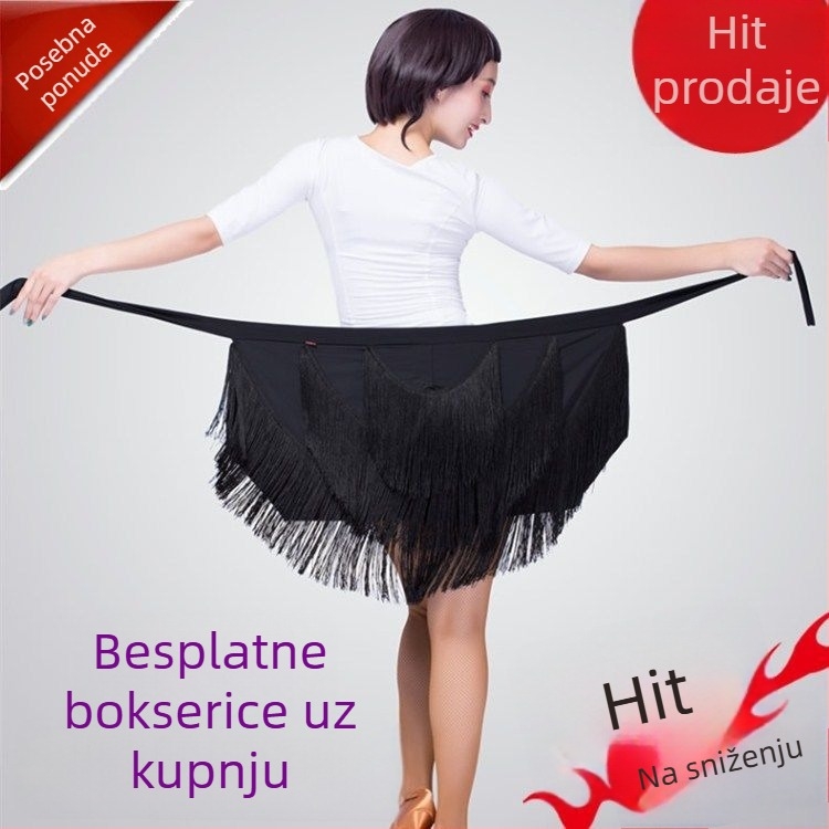 Latino plesni kostim s resama i kratkom suknjom