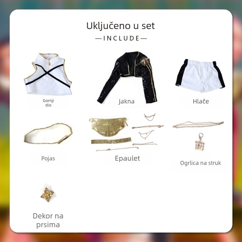 Cosplay kostim – skupina lovaca na demone, inspiriran K-Pop ženskim sastavom; poliester, 95%+ udjela materijala; proljeće 2025; šifra proizvoda 123669; pogodno za crtane lutke i anime igranje uloga