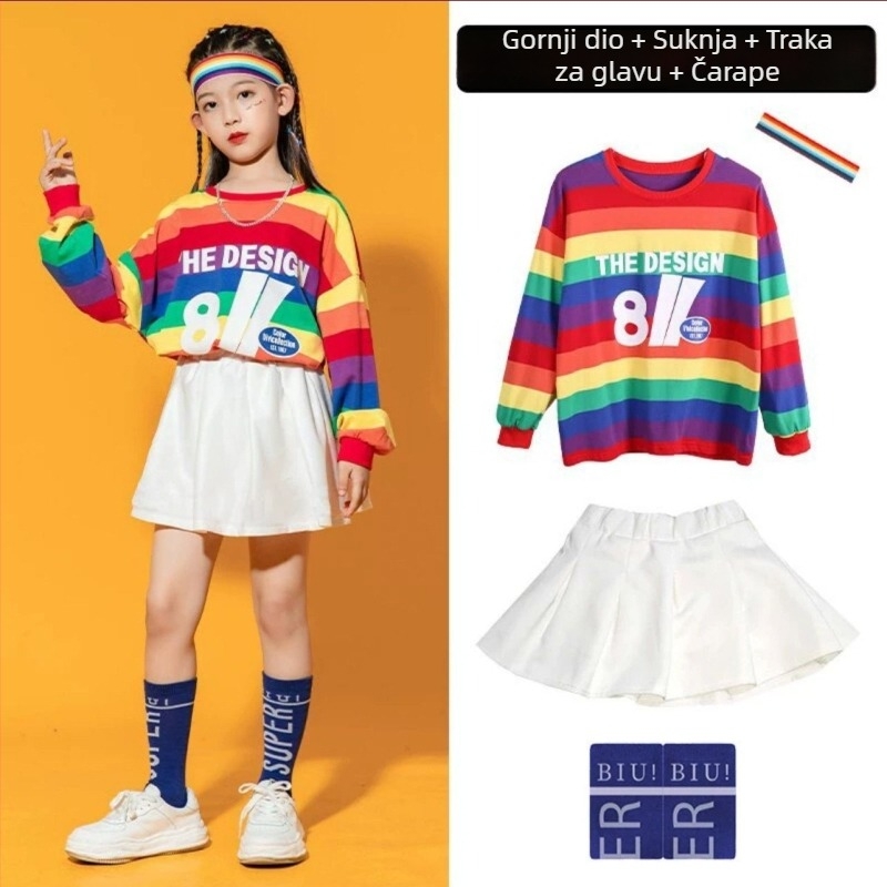 Kostimi za čirliđing za djecu, školske uniforme, hip-hop setovi za vrtić, kostumi za nastupe čirliđinga na sportskim događanjima