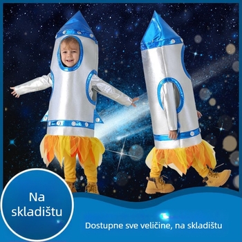 Dječji kostim svemirske rakete za scensko izvođenje – unisex, poliester (80-90%), za igre/anime uloge, do 17 godina