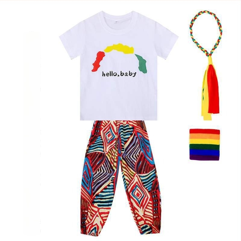 Etnički stil grupni plesni kostim, Chenille i Spandex tkanine, unisex odjeća za folklorni ples, ljeto 2024