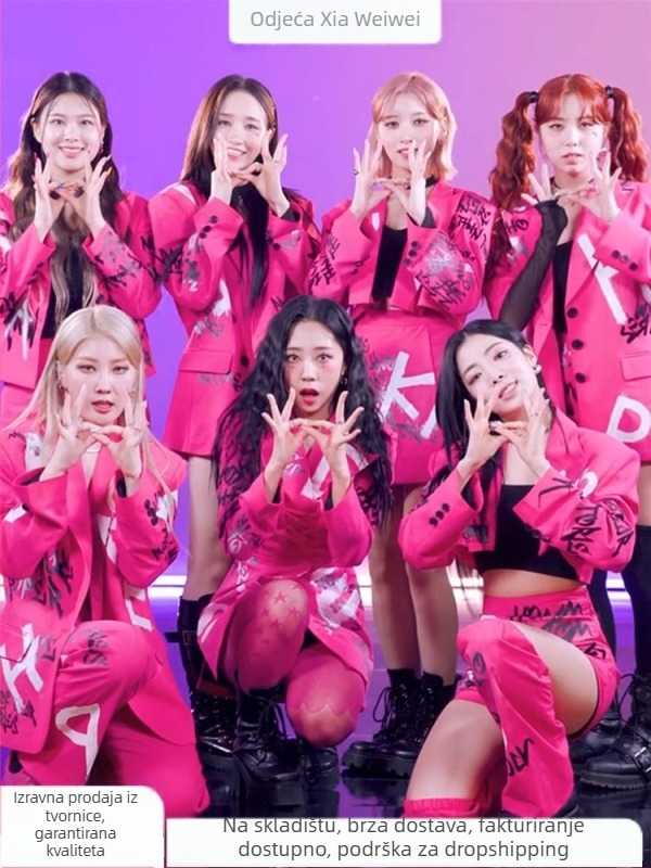 K-pop ženska grupa scenski kostim za jazz-hip-hop nastup, pamuk materijal 80-90% pamuk, proljeće 2025, stil: hip-hop, tip stila: japansko-korejski slobodno vrijeme