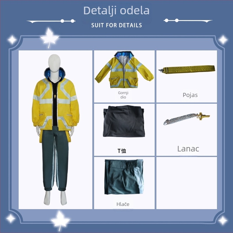 Muški cosplay komplet Cyberpunk Edge Walker – glavna tkanina 85% poliester, sekundarni 10% poliester, kostim za scenu, jesen 2022