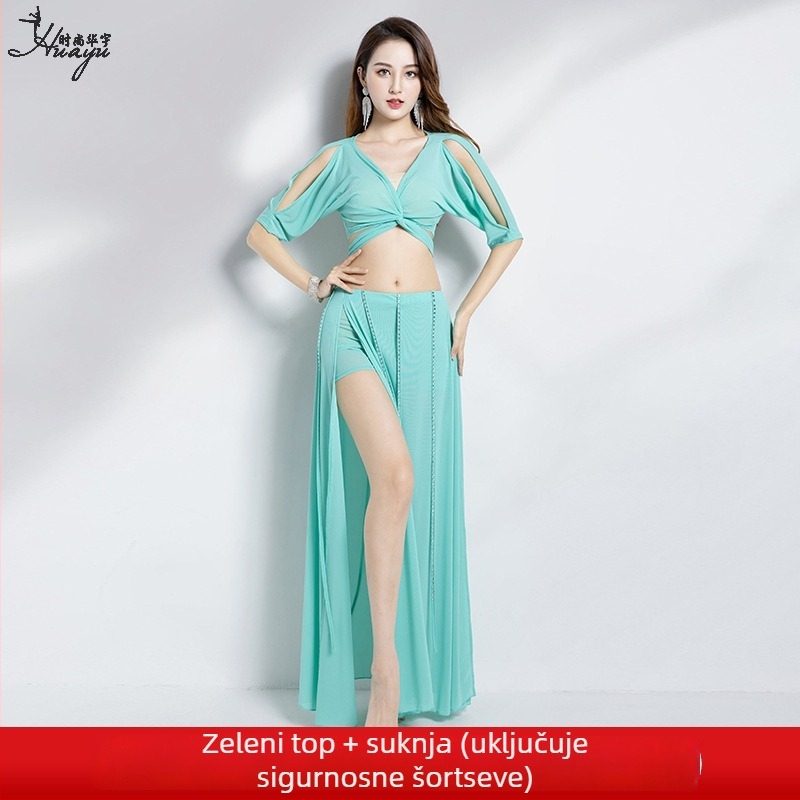 Kostim za belly dance za žene – za početnice, set za nastup, mrežasto tkivo, najlon, ljeto 2024