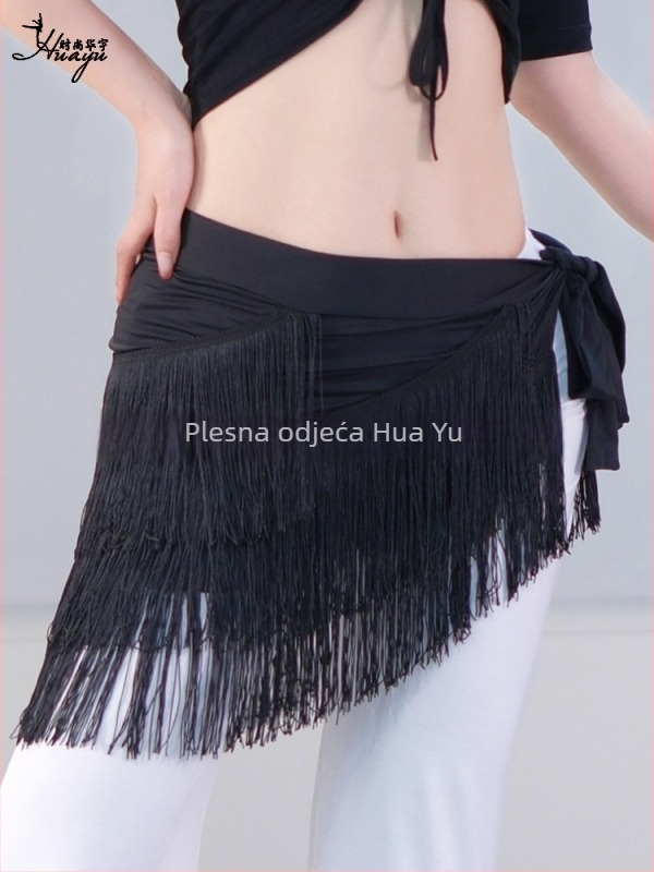 Ženska haljina za latino plesni trening s resicama – Milk Silk + resice, Spandex 30–50%, pozornica odjeća, ljeto 2025