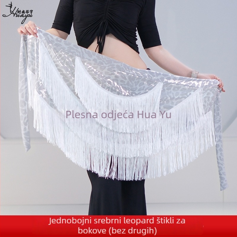 Ženska haljina za latino plesni trening s resicama – Milk Silk + resice, Spandex 30–50%, pozornica odjeća, ljeto 2025