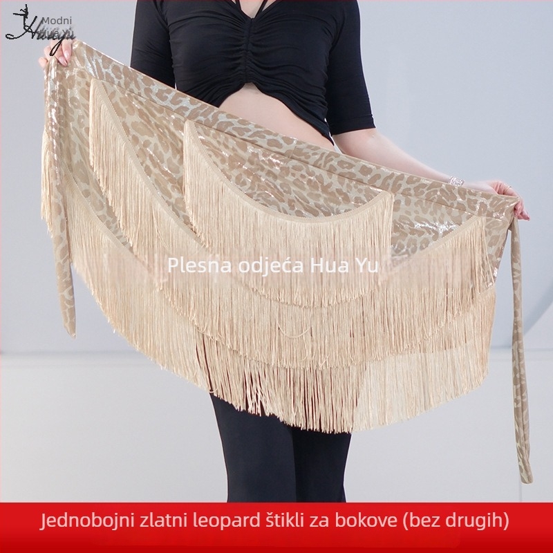 Ženska haljina za latino plesni trening s resicama – Milk Silk + resice, Spandex 30–50%, pozornica odjeća, ljeto 2025