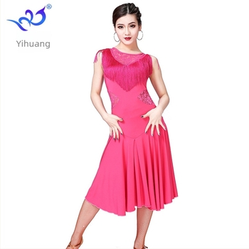 Latino plesna haljina s čipkom i resama – Milk Silk tkanina, poliester i najlon (Najlon 90%), Žena 25–29, proljeće 2025