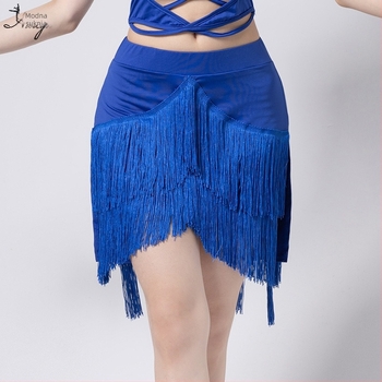 Latinska plesna suknja s nepravilnim resama - Milk Silk, Spandex, za žene 18–24, proljeće 2023