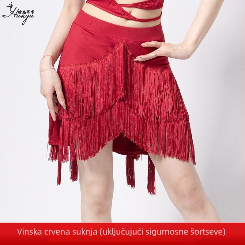 Latinska plesna suknja s nepravilnim resama - Milk Silk, Spandex, za žene 18–24, proljeće 2023