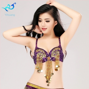 Kostim za ples trbuha s vezom i perlama, ručno izrađeno, s resicama i šljokicama, za scenske nastupe