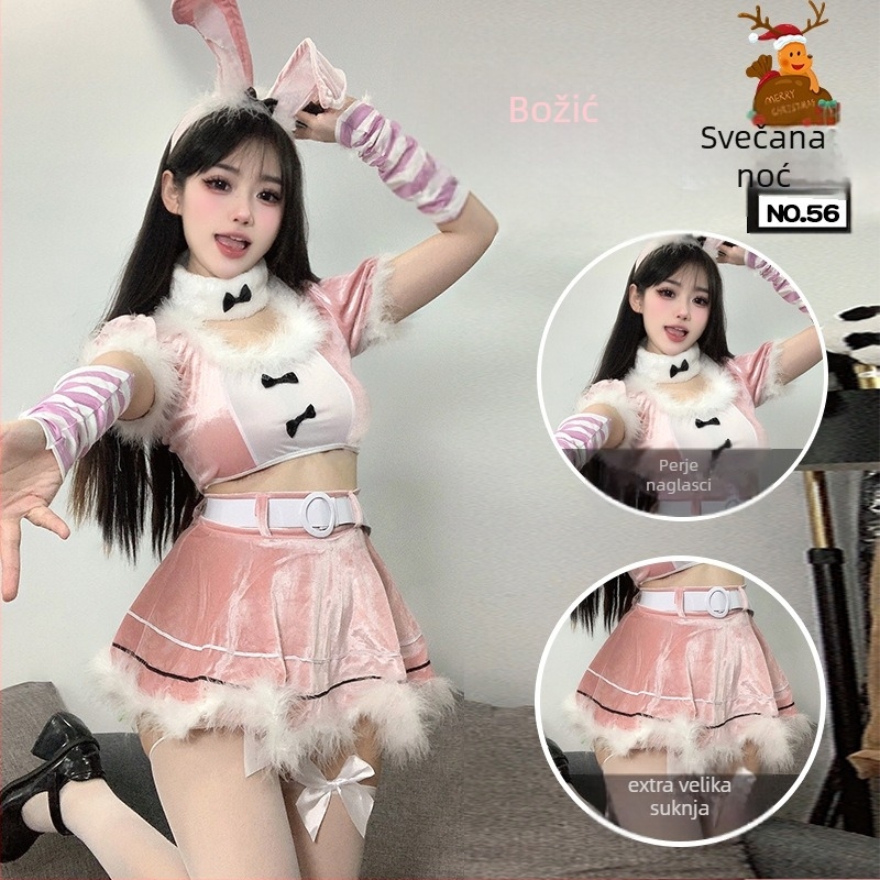 Božićni cosplay kostim za djevojku-zeca: seksi uniforma za pozornicu — Brand Izu Story; Sezona: Ljeto 2023; Tkanina: poliester; Glavni sastav: 30–50%; Sekundarni: 30–50%