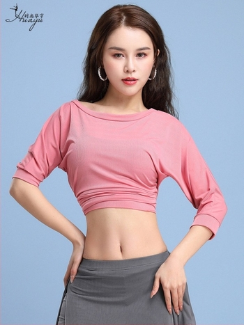 Fashion Huayu Trening Top Belly Dance za Početnice – Visokoelastični poliester-spandeks; Glavni materijal: Spandeks; Za žene 25–29; Proljeće 2025