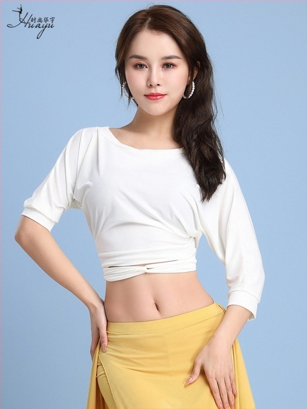 Fashion Huayu Trening Top Belly Dance za Početnice – Visokoelastični poliester-spandeks; Glavni materijal: Spandeks; Za žene 25–29; Proljeće 2025