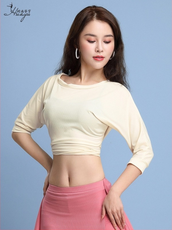 Fashion Huayu Trening Top Belly Dance za Početnice – Visokoelastični poliester-spandeks; Glavni materijal: Spandeks; Za žene 25–29; Proljeće 2025