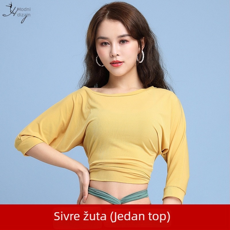 Fashion Huayu Trening Top Belly Dance za Početnice – Visokoelastični poliester-spandeks; Glavni materijal: Spandeks; Za žene 25–29; Proljeće 2025