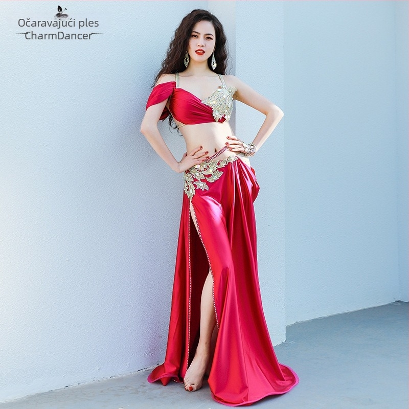 Kostim za belly dance za žene — Dance of the Whole City, biserni šifon + spandex, 90% spandex, belly dance, fitness i plesni pokreti