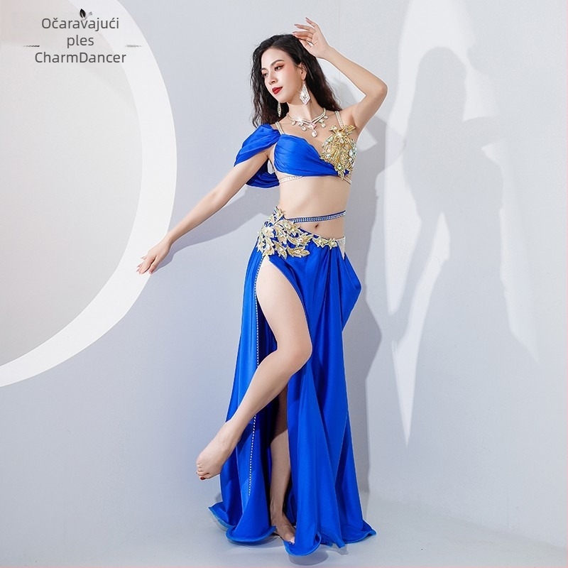 Kostim za belly dance za žene — Dance of the Whole City, biserni šifon + spandex, 90% spandex, belly dance, fitness i plesni pokreti
