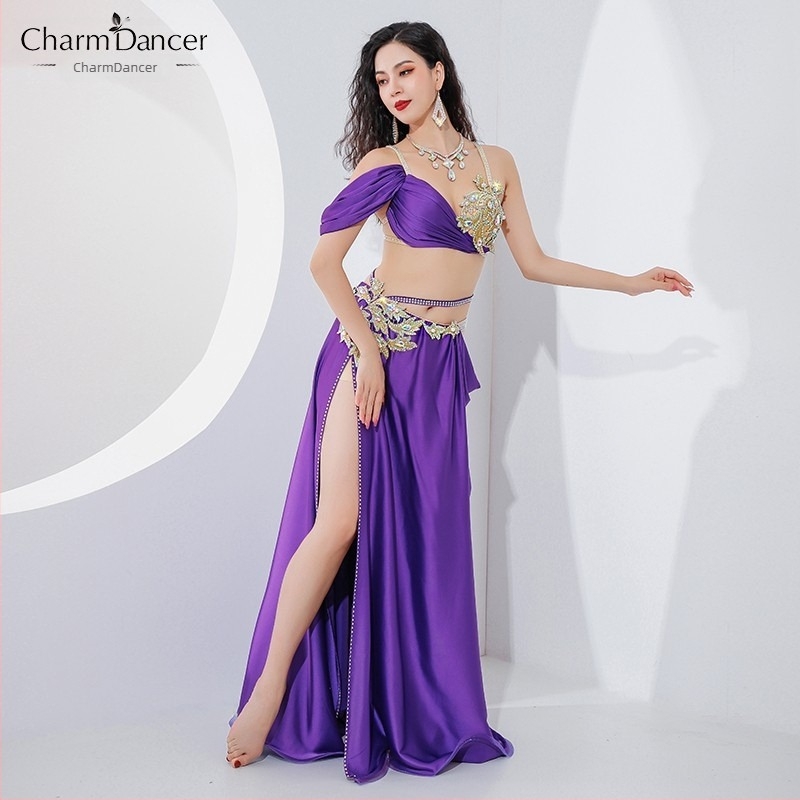 Kostim za belly dance za žene — Dance of the Whole City, biserni šifon + spandex, 90% spandex, belly dance, fitness i plesni pokreti