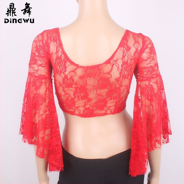 Top za belly dance s čipkastim trakama i leptir rukavima; tkanina: čipka; glavna tkanina: poliester; sadržaj glavne tkanine: 85%