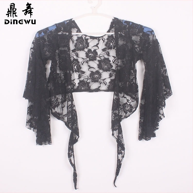 Top za belly dance s čipkastim trakama i leptir rukavima; tkanina: čipka; glavna tkanina: poliester; sadržaj glavne tkanine: 85%