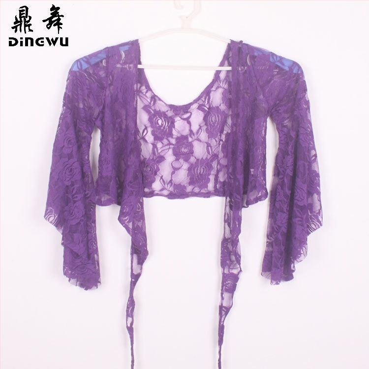 Top za belly dance s čipkastim trakama i leptir rukavima; tkanina: čipka; glavna tkanina: poliester; sadržaj glavne tkanine: 85%