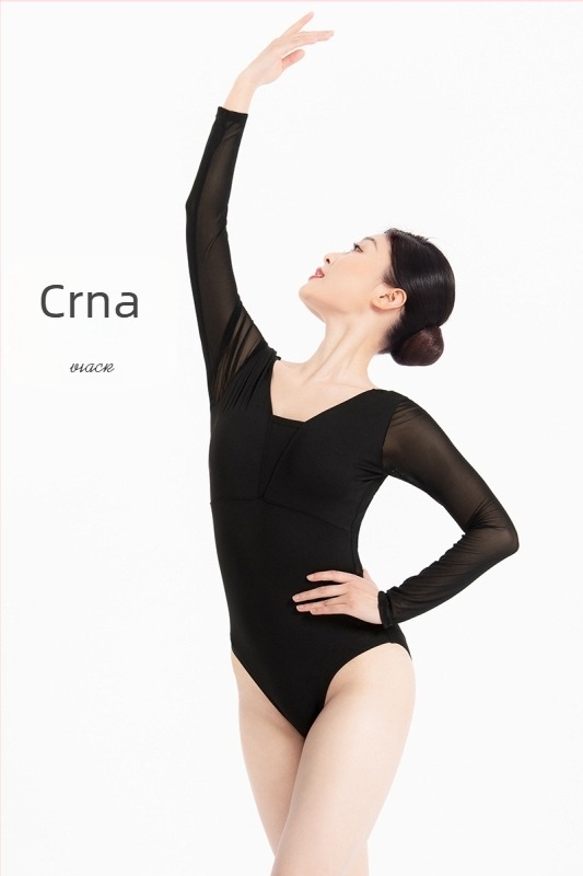 Lingyan – Baletno vježbeno odijelo za ples, struk definicija, najlon mreža, 75% najlon, prozračan, proljeće, odrasla žena, moderni ples