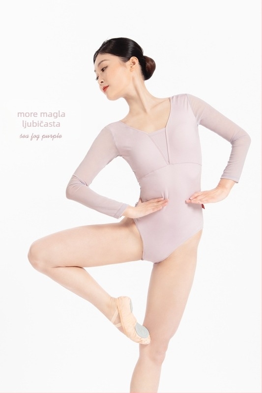 Lingyan – Baletno vježbeno odijelo za ples, struk definicija, najlon mreža, 75% najlon, prozračan, proljeće, odrasla žena, moderni ples