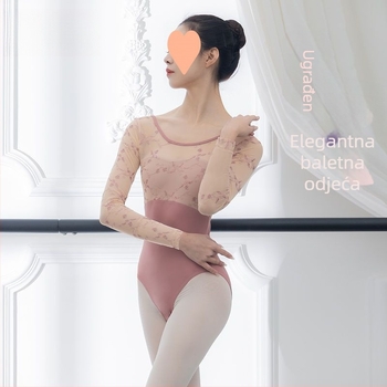 Baletno bodi s dugim rukavima za žene — materijal: bambusova vlakna; sastav: bambusova vlakna; udio vlakana 81-90%; kategorija: plesna odjeća