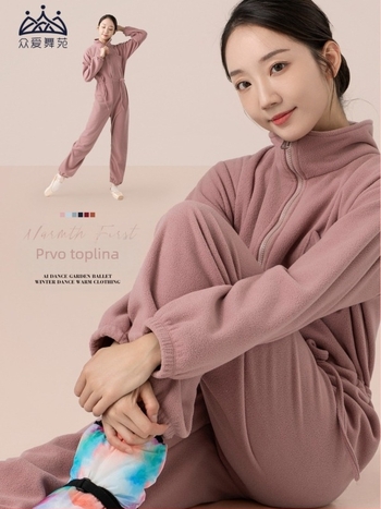 Unisex jednodijelni plesni kombinezon s polar fleece podstavom, jednostavan dizajn, poliester materijal, za zimu/jesen/proljeće