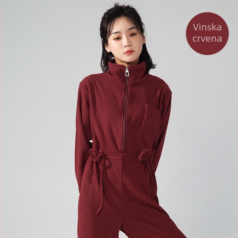 Unisex jednodijelni plesni kombinezon s polar fleece podstavom, jednostavan dizajn, poliester materijal, za zimu/jesen/proljeće