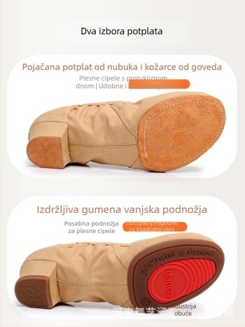 Plesne cipele — gornji dio platna, potplat od gume, prozračne, lagane, otporne na habanje; za balet, suvremeni ples, latino ples