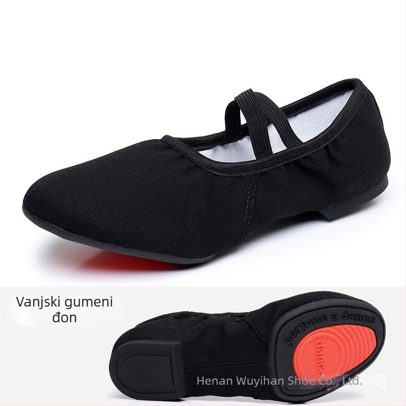 Plesne cipele — gornji dio platna, potplat od gume, prozračne, lagane, otporne na habanje; za balet, suvremeni ples, latino ples