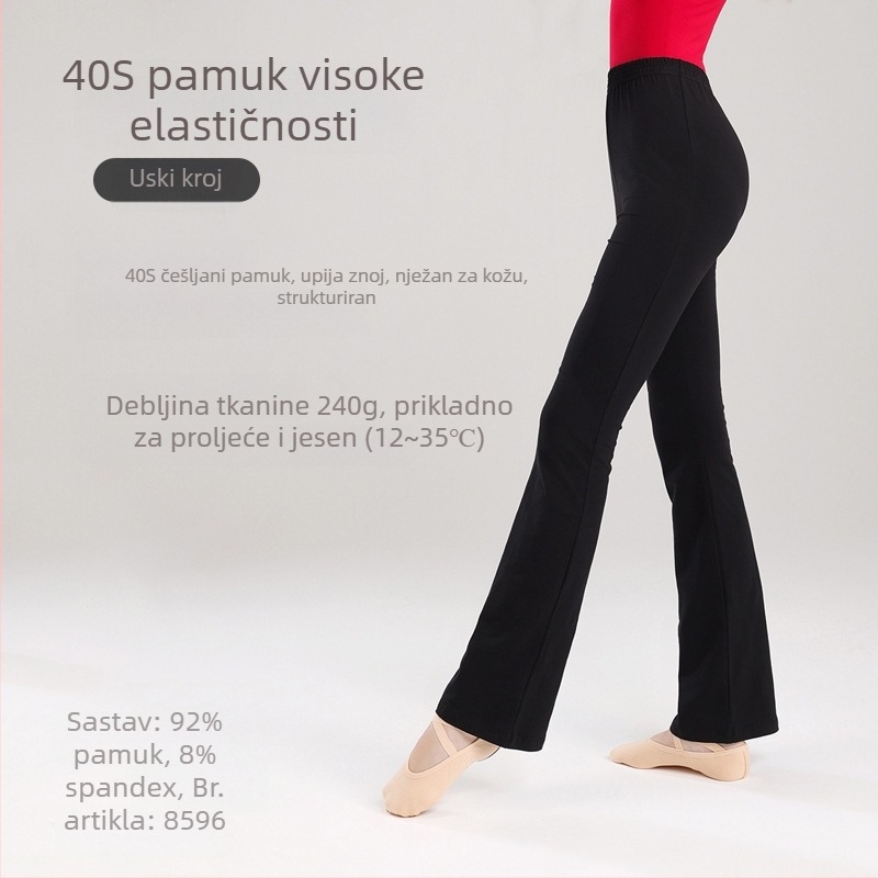 Ženske plesne hlače s mikroflairom, jesensko-zimska trenirka za ples, jogu i aerobik