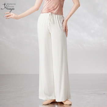 Ženske široke hlače od modalne tkanine za belly dance i jogu, pamuk 70-80%, jesen 2024