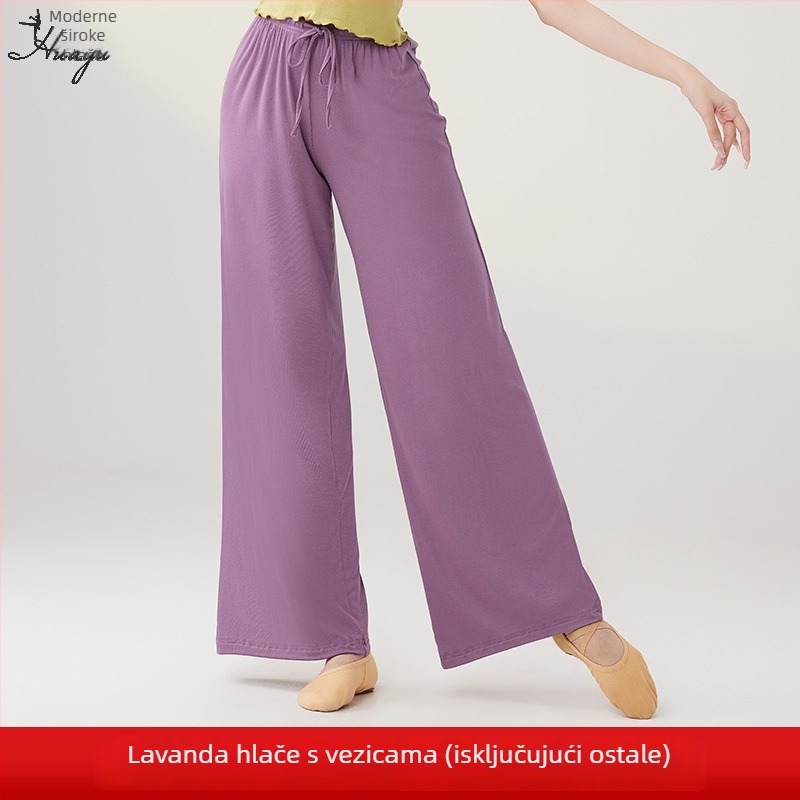 Ženske široke hlače od modalne tkanine za belly dance i jogu, pamuk 70-80%, jesen 2024