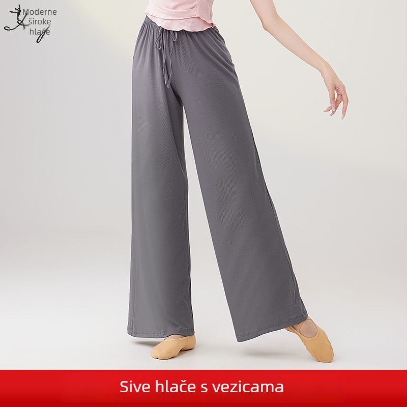 Ženske široke hlače od modalne tkanine za belly dance i jogu, pamuk 70-80%, jesen 2024
