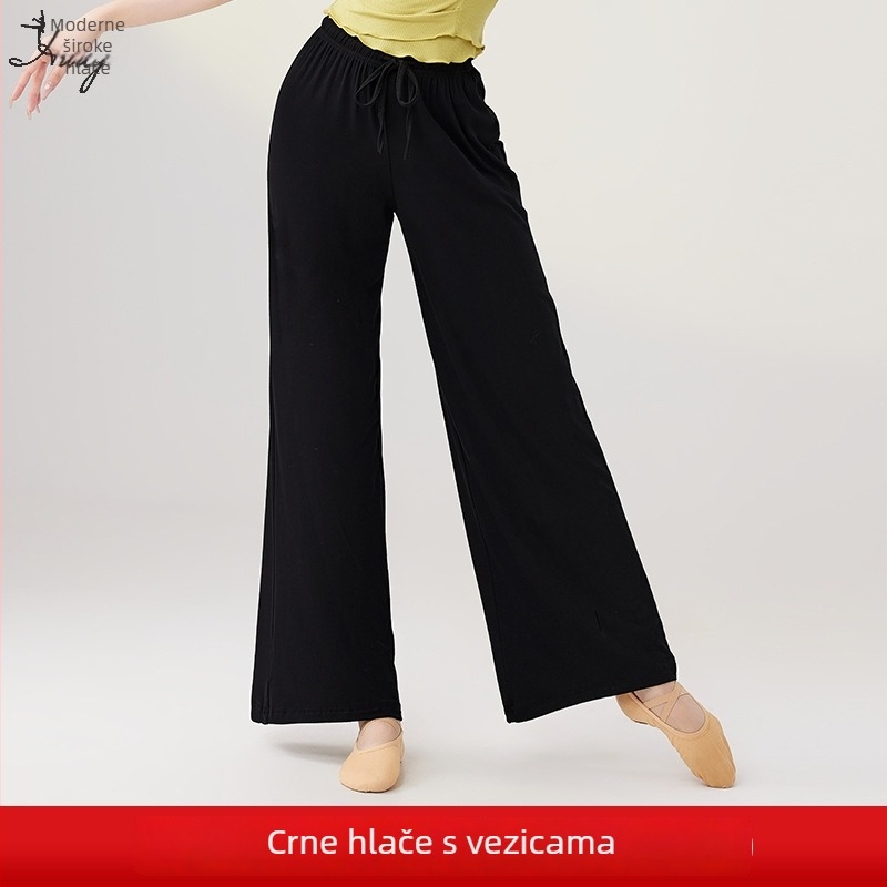 Ženske široke hlače od modalne tkanine za belly dance i jogu, pamuk 70-80%, jesen 2024