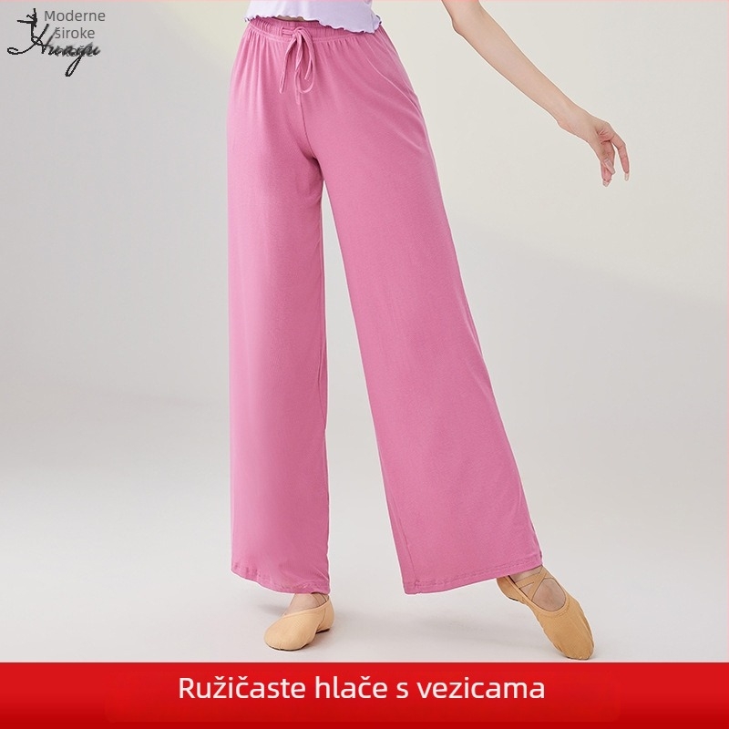 Ženske široke hlače od modalne tkanine za belly dance i jogu, pamuk 70-80%, jesen 2024
