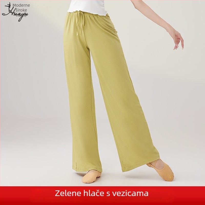Ženske široke hlače od modalne tkanine za belly dance i jogu, pamuk 70-80%, jesen 2024